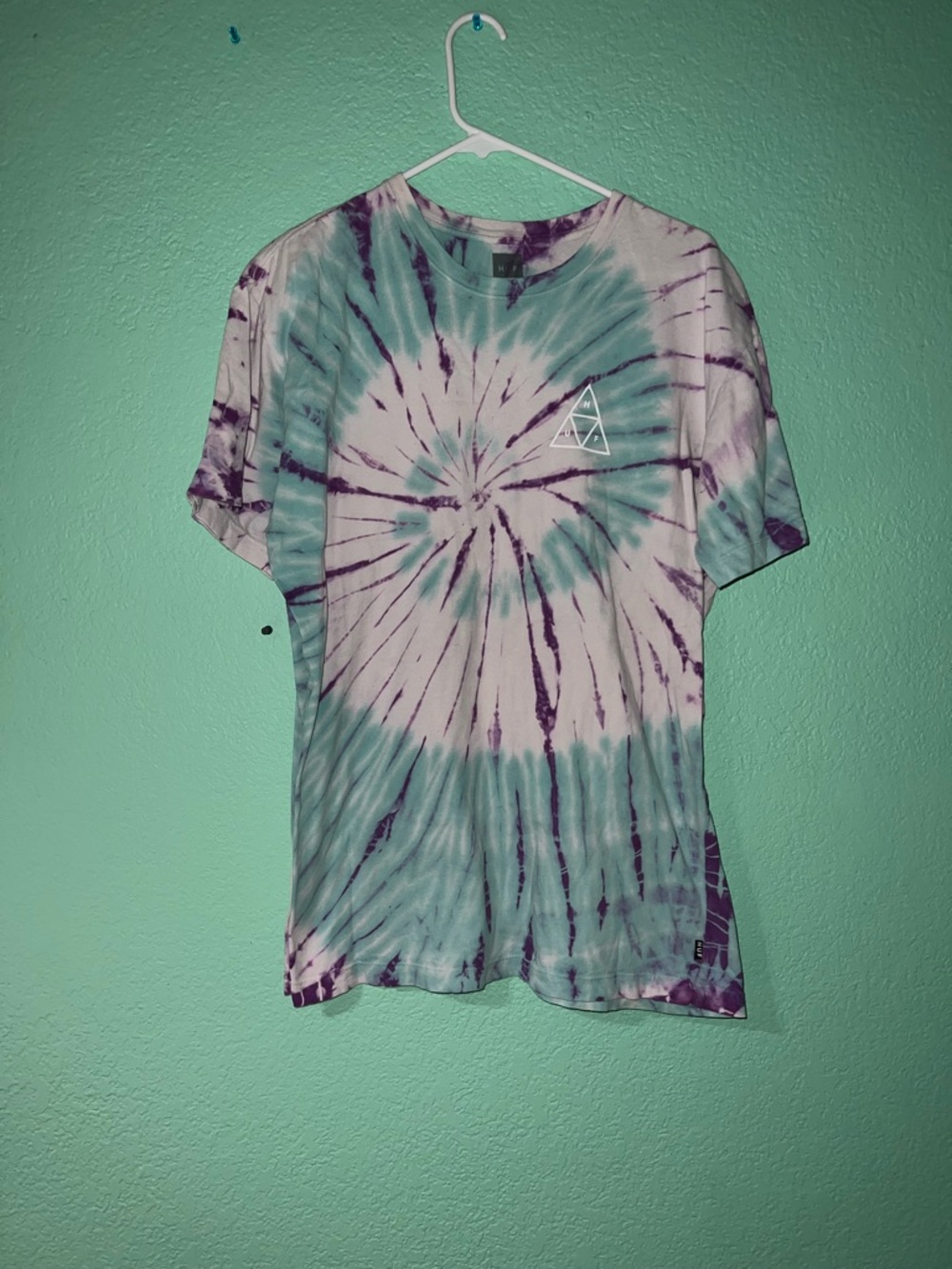 HUF Teal and Purple Tie-Dye Crew Tee
